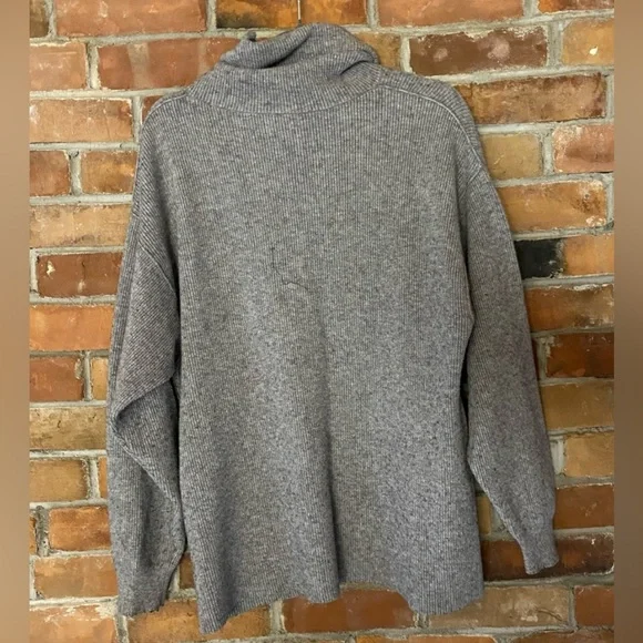 FREE PEOPLE ribbed knit turtleneck sweater grey size medium - Picture 9 of 9